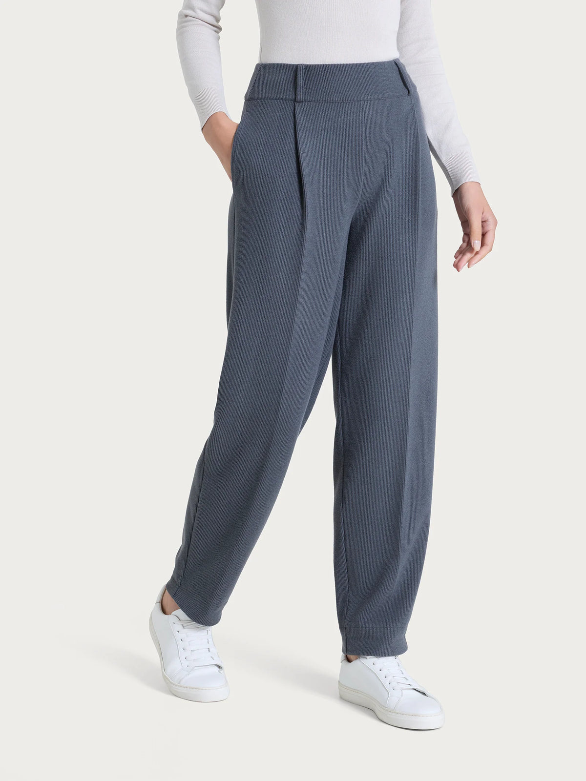 RAGNO Pantaloni Carota Velvet Grigio