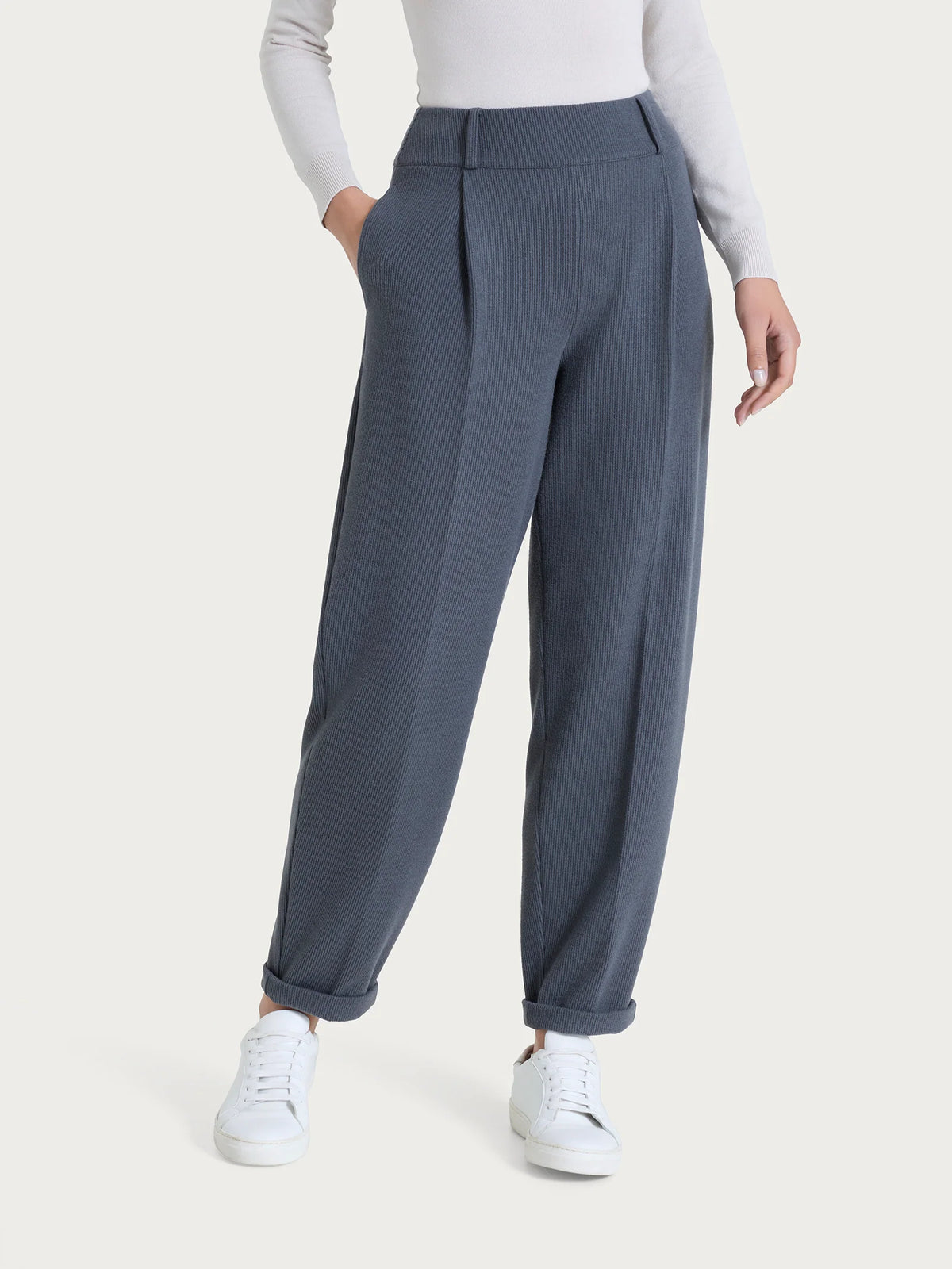RAGNO Pantaloni Carota Velvet Grigio