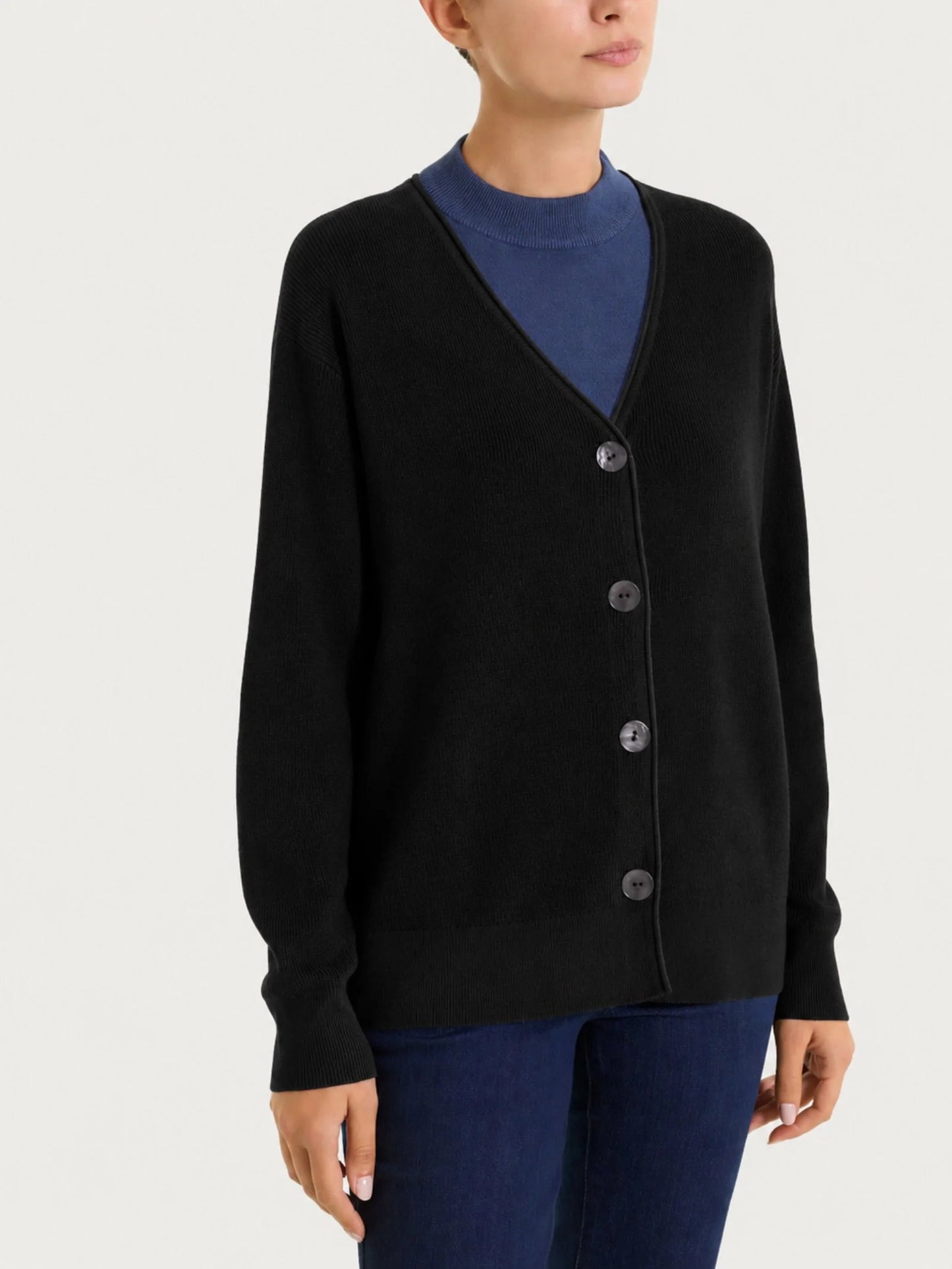 RAGNO Cardigan Scollo V Nero