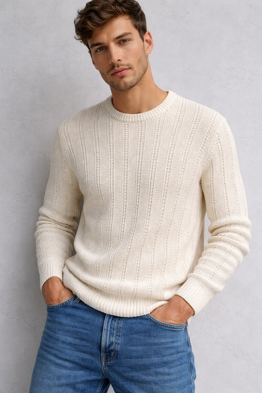 IMPERIAL Pullover Traforato Panna