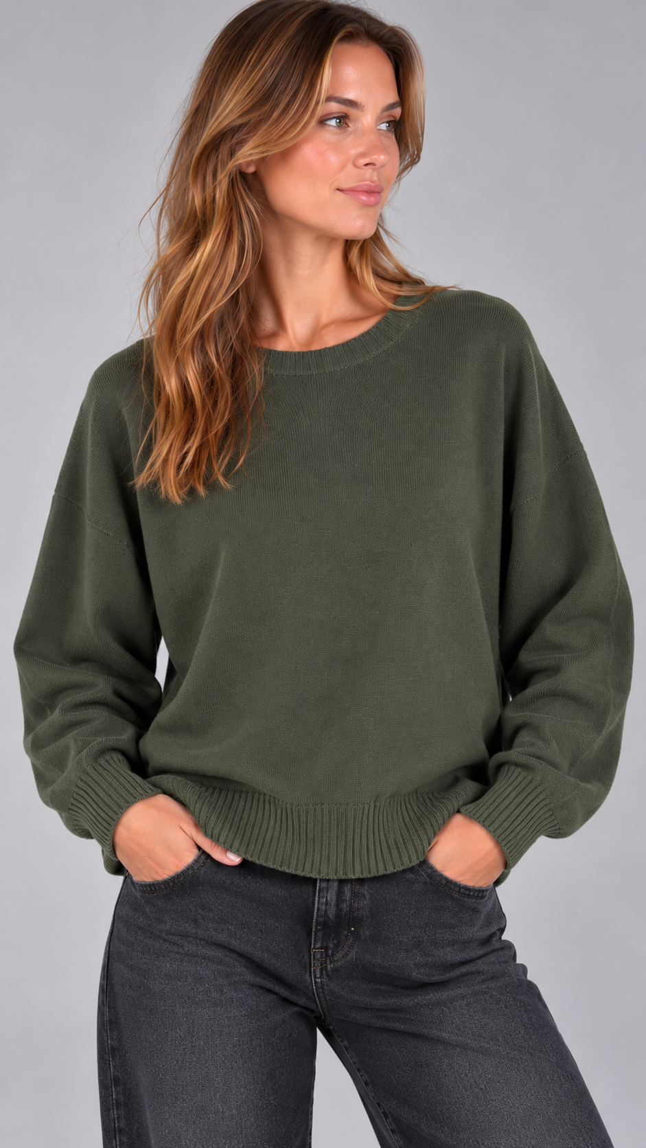 KONTATTO Maglione Verde Oliva