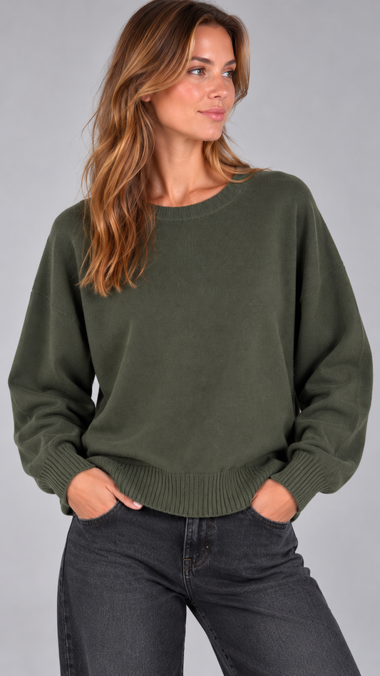 KONTATTO Maglione Verde Oliva