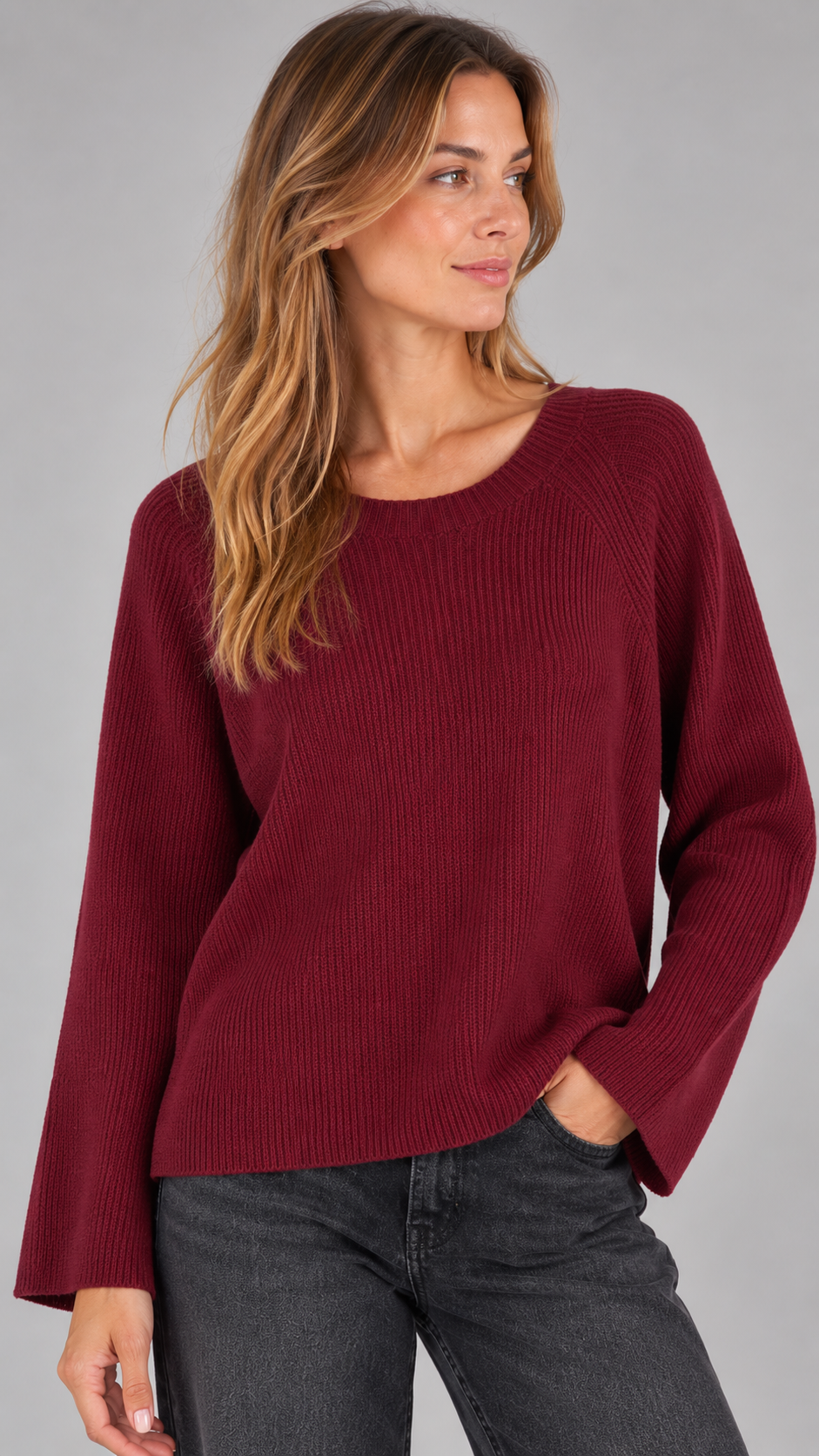 KONTATTO Maglia Girocollo Burgundi