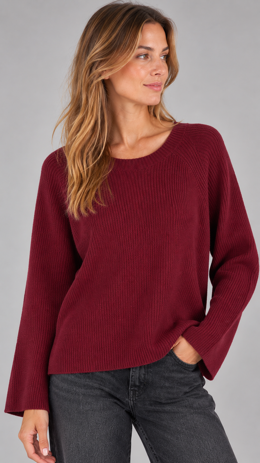 KONTATTO Maglia Girocollo Burgundi