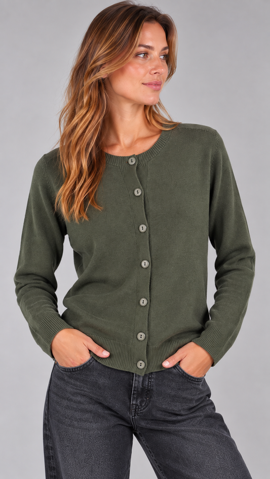 KONTATTO Cardigan Verde Oliva