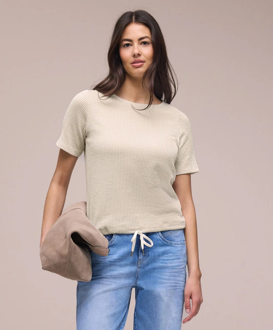 STREET ONE Tshirt Righe Beige