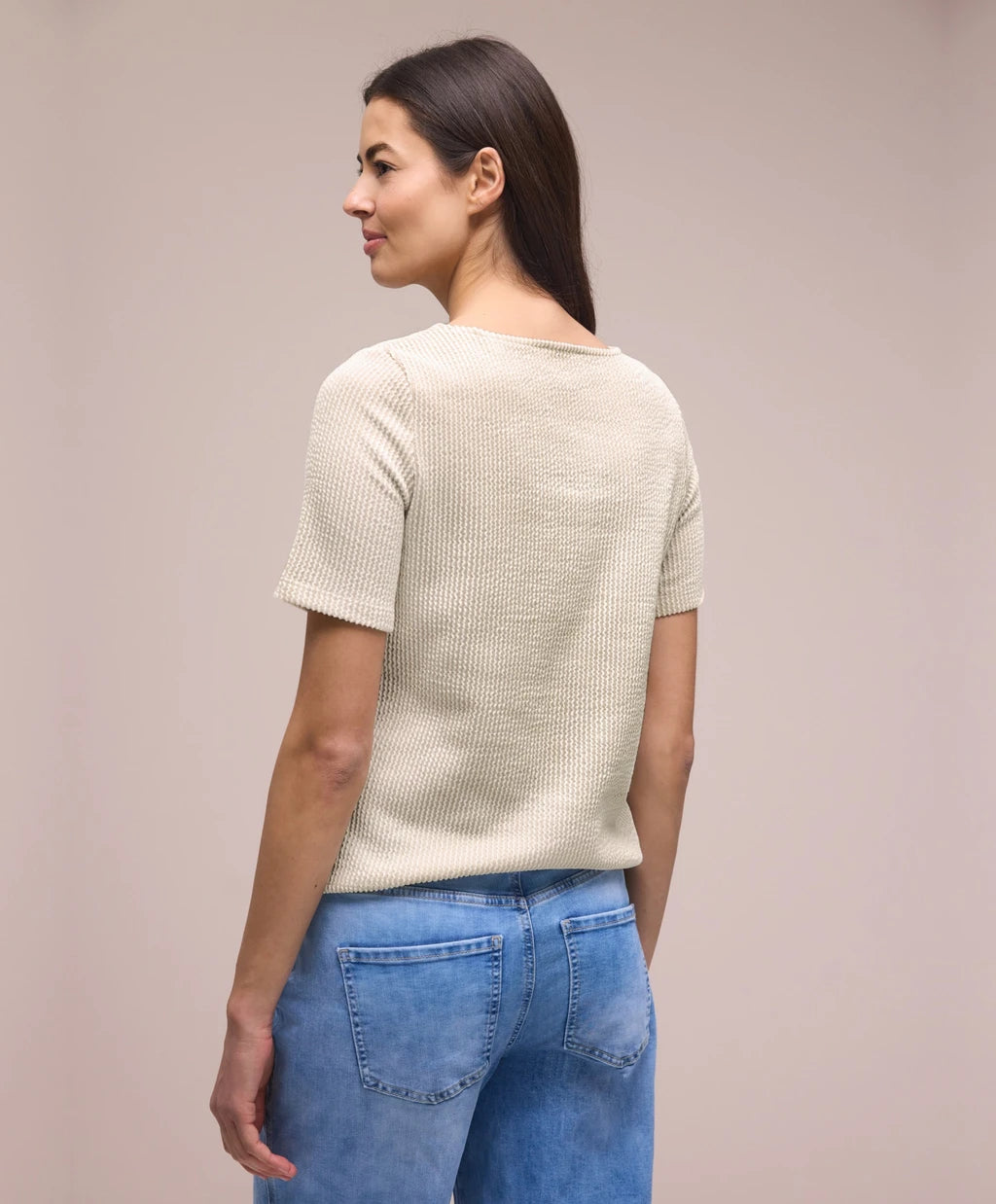 STREET ONE Tshirt Righe Beige
