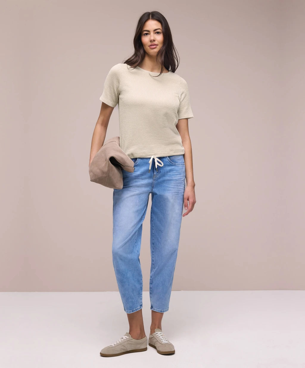 STREET ONE Tshirt Righe Beige