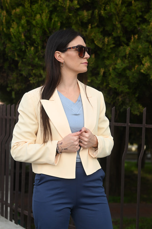 KONTATTO Giacca Crop Gialla